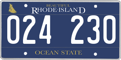 RI license plate 024230