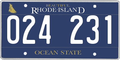 RI license plate 024231