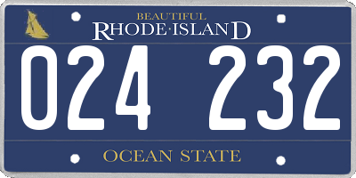 RI license plate 024232