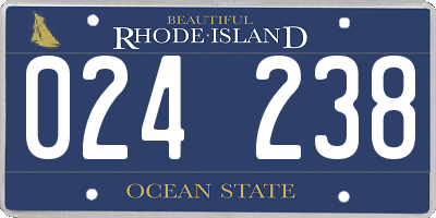 RI license plate 024238