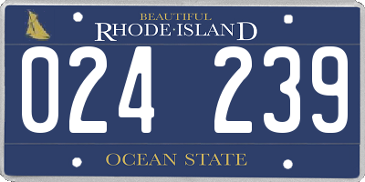 RI license plate 024239