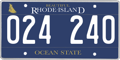 RI license plate 024240