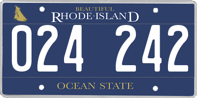 RI license plate 024242