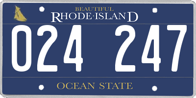 RI license plate 024247