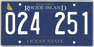 RI license plate 024251