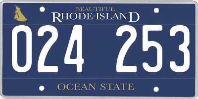 RI license plate 024253