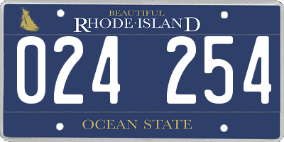 RI license plate 024254