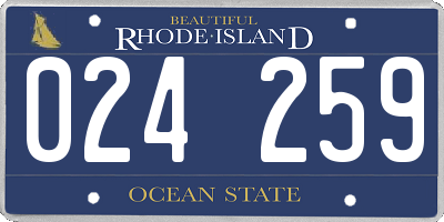 RI license plate 024259