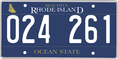 RI license plate 024261