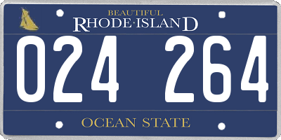 RI license plate 024264