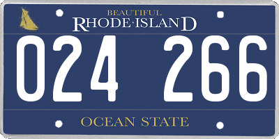 RI license plate 024266