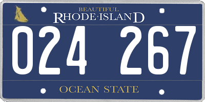 RI license plate 024267
