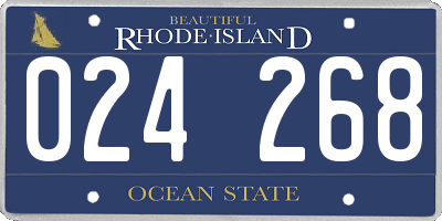 RI license plate 024268