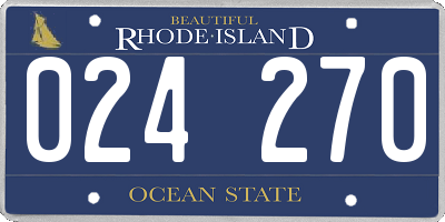 RI license plate 024270