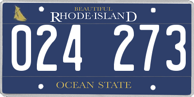 RI license plate 024273