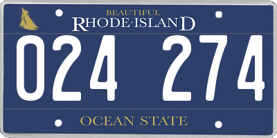 RI license plate 024274