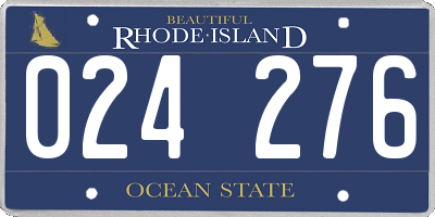 RI license plate 024276