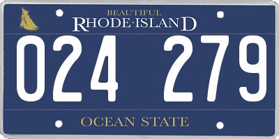 RI license plate 024279