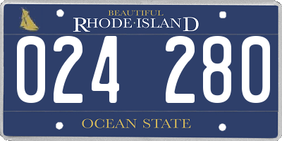 RI license plate 024280