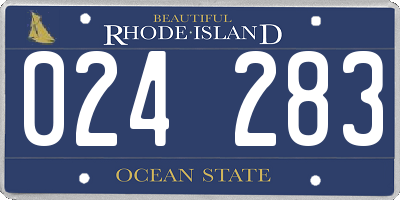 RI license plate 024283