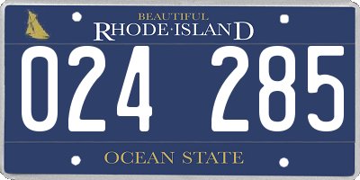 RI license plate 024285