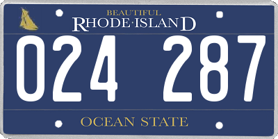 RI license plate 024287