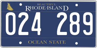 RI license plate 024289