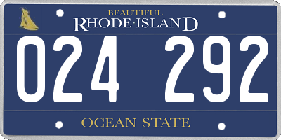 RI license plate 024292