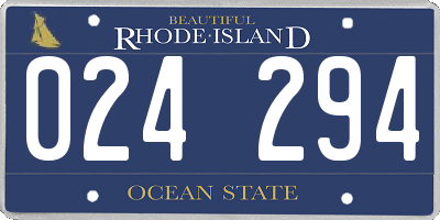 RI license plate 024294