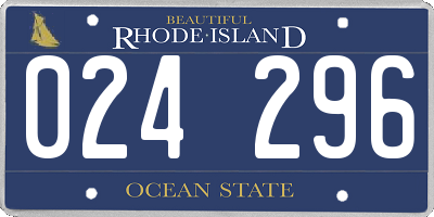 RI license plate 024296