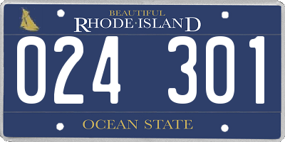 RI license plate 024301