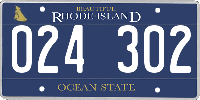 RI license plate 024302