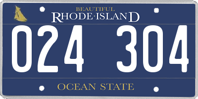 RI license plate 024304