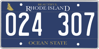 RI license plate 024307