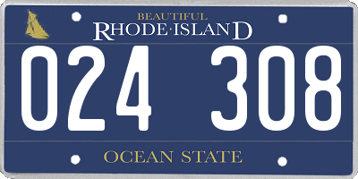 RI license plate 024308
