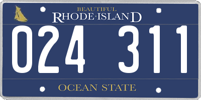 RI license plate 024311
