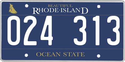 RI license plate 024313