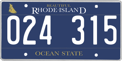 RI license plate 024315