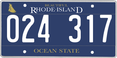 RI license plate 024317
