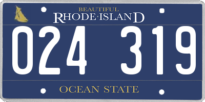 RI license plate 024319