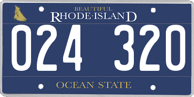 RI license plate 024320