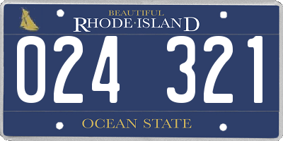 RI license plate 024321