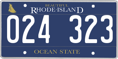 RI license plate 024323