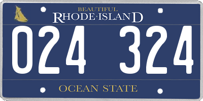 RI license plate 024324