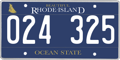 RI license plate 024325