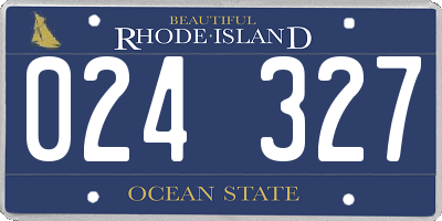 RI license plate 024327