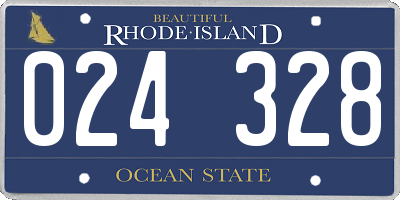 RI license plate 024328