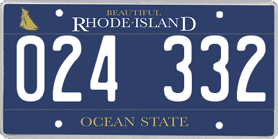 RI license plate 024332