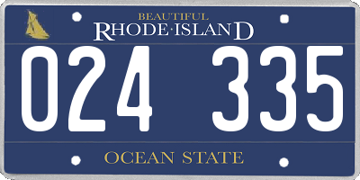 RI license plate 024335