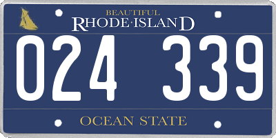 RI license plate 024339